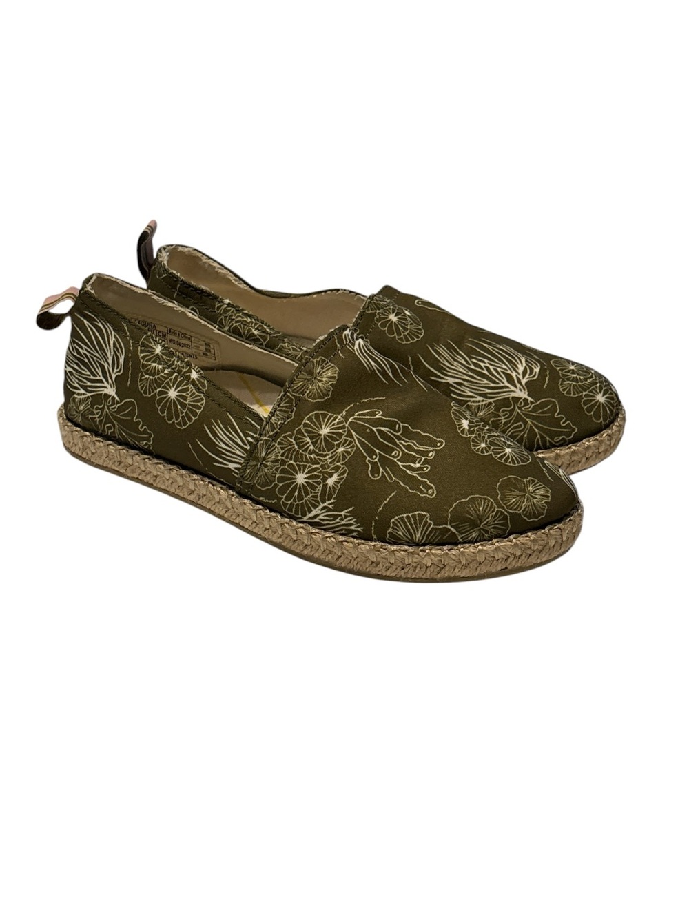 Vionic Beach Laguna Espadrille Slip on Loafers in Seaweed Coral Print 5